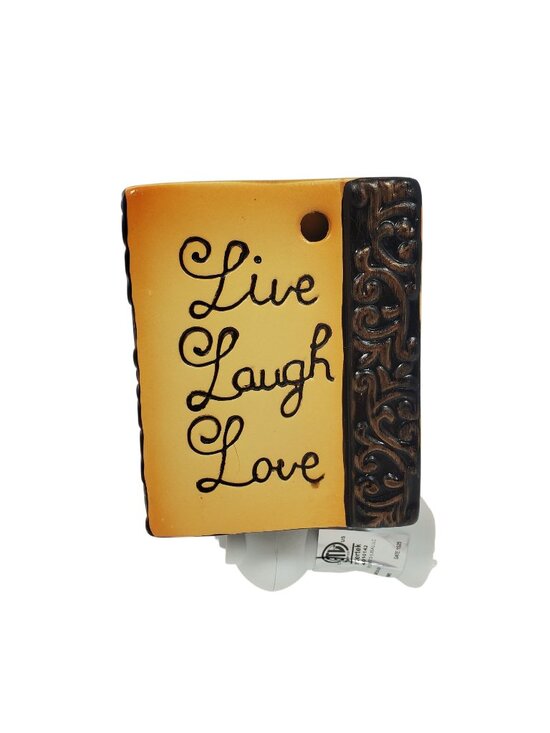 Scentsy Other - Scentsy Live Laugh Love Plug-In Wax Warmer Ceramic Beige Bronze Brown Tan